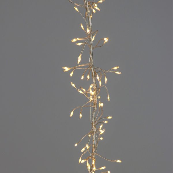 LED Doppelcluster 3m silber