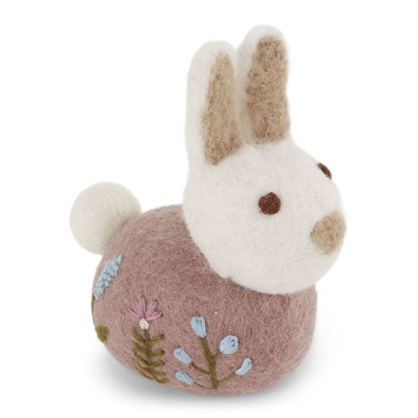 Hase mit Stickerei, rosa
