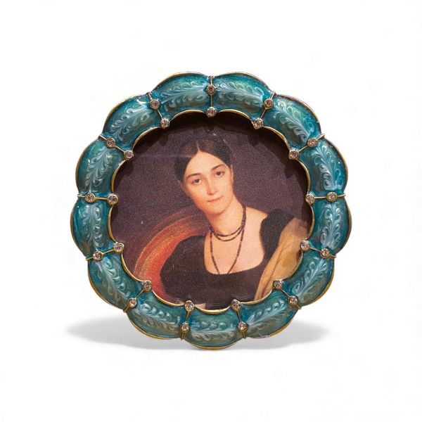 Rahmen RUND grün-antik