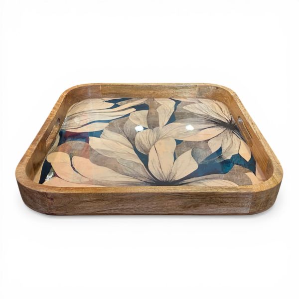 Tablett IKAT 41x41cm schwarz