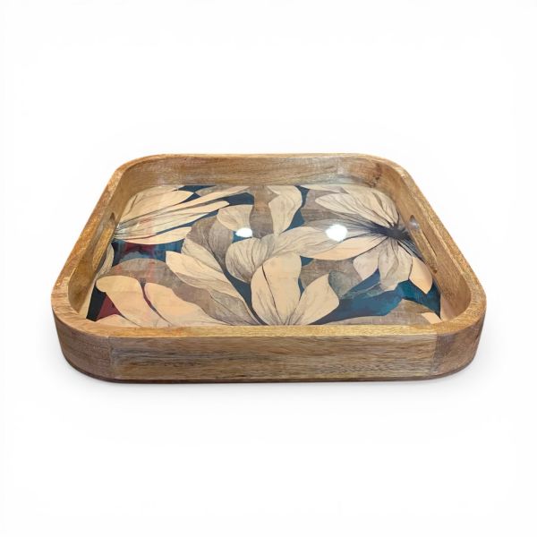 Tablett IKAT 35x35cm schwarz