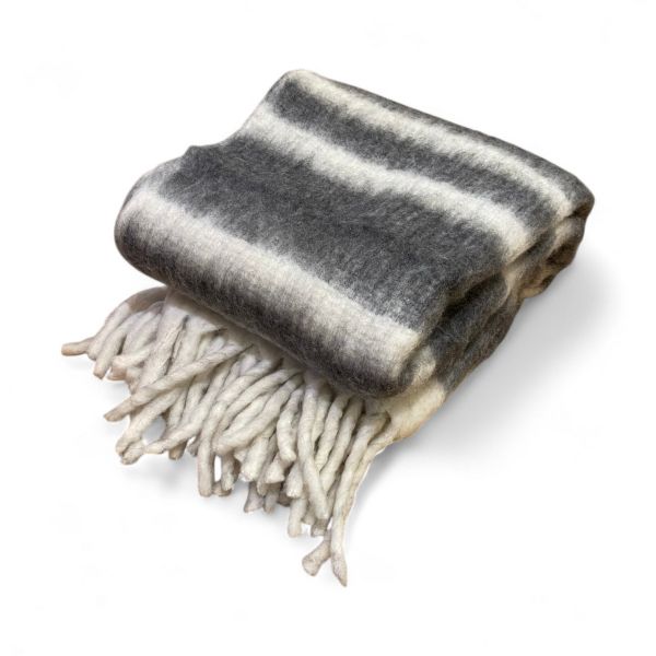 Kuscheldecke, grau/creme