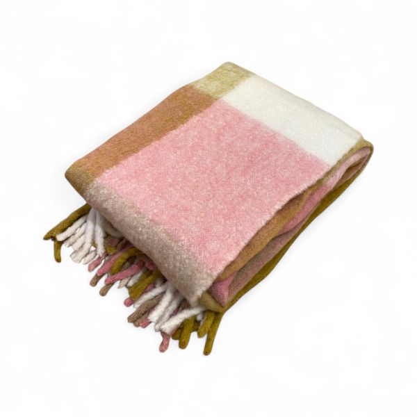 Kuscheldecke, weiß/gelb/rosa