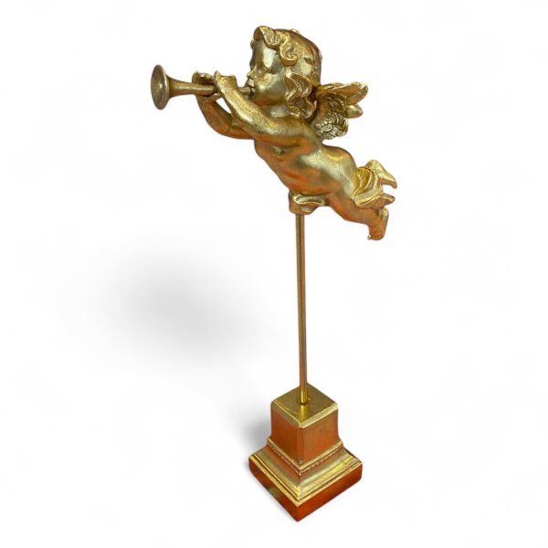 Engel auf Stab, gold