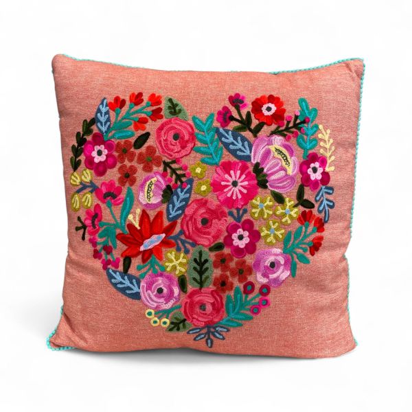 HERZ 45x45cm samt-rosa
