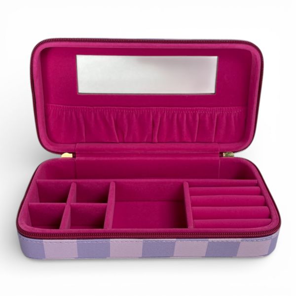 Schmuckbox KARO lila