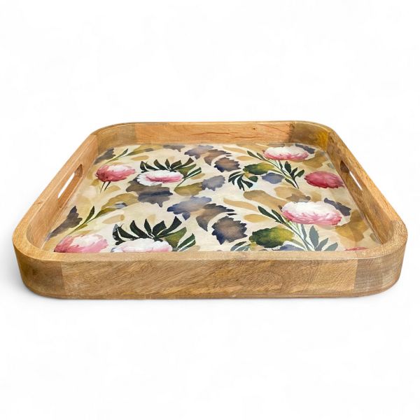 Tablett PINK FLOWERS 41x41cm