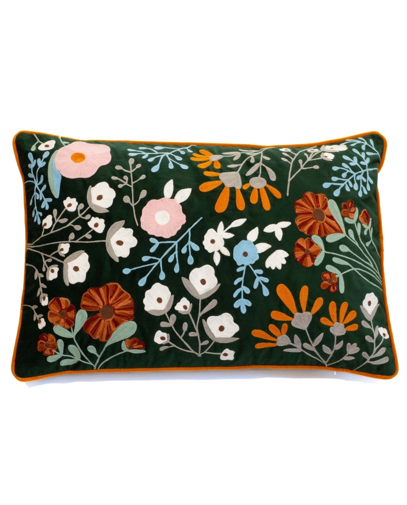Kissen BLUMEN grün-grau 40x60cm