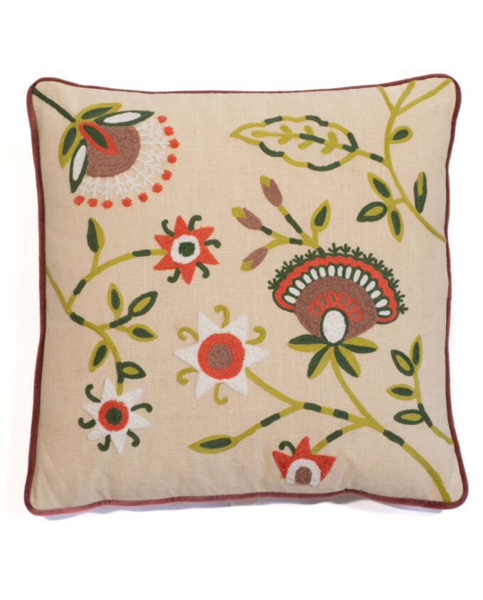 Kissen BLUMEN creme 45x45cm