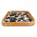 Tablett BLACK BLOOM 35x35cm