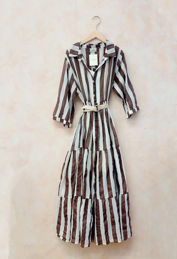 [P0015016] Kleid STRIPES braun