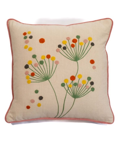 [P0015021] Kissen WIESENBLUMEN creme 45x45cm